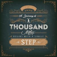 A Journey Of A Thousand Miles Motivation Quote vector