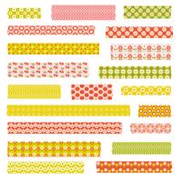 Vintage Pattern Washi Tape Clipart vector