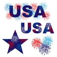 USA graphics with red white blue fireworks vector