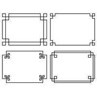 rectangular black fretwork frames