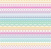 embroidery stitch border patterns vector