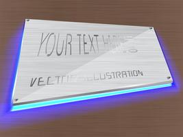 Acrylic label LED light decoration on label. vector