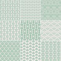 Light Green Damask Patterns vector