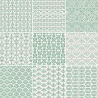 Light Green Damask Patterns vector