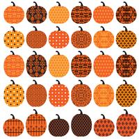 Halloween Patterned Pumpkins vector