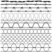 Cercas de alambre de púas. vector