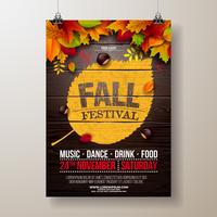 Autumn Party Flyer Illustration vector