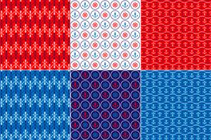 Red White  Blue Nautical Patterns vector