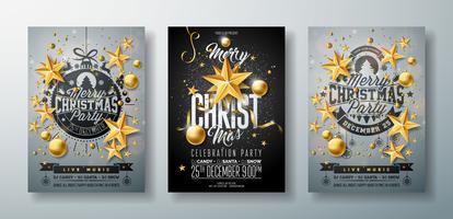 Merry Christmas Party Flyer Illustration vector