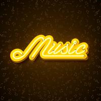 Music illustration with neon sign vector