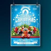 Merry Christmas Party Flyer Illustration vector