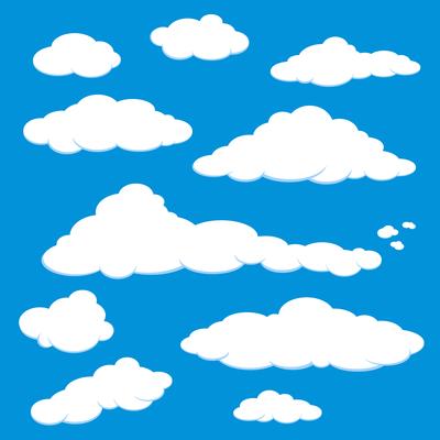 Cloud Blue Sky Vector. 