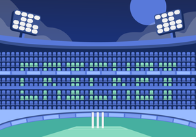 Cricket Stadium Background Vector Flat Illustration