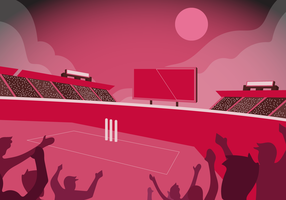 Cricket Stadium Background Vector Flat Illustration