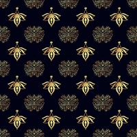Seamless patterns of Russian motives of northern painting vector