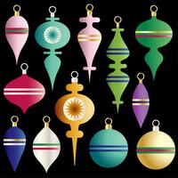 christmas colorful ornaments vector clipart set	