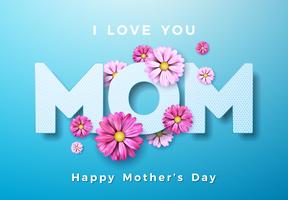Happy Mother's Day Greeting card design vector