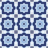 Portuguese azulejo tiles. Seamless patterns.  vector