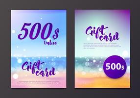 A gift certificate to the sea and the beach is out of focus. vector