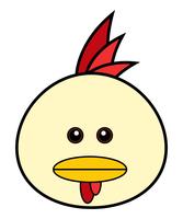 Cute Chicken Face.  vector