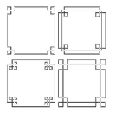 black square  fretwork frames