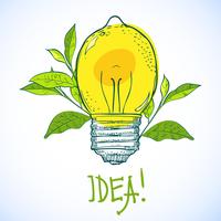 lamp in the form of lemon. Idea. vector