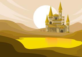Wizard School Castle Vector Background Illustration