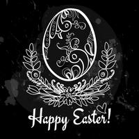 easter egg on the chalkboard vector