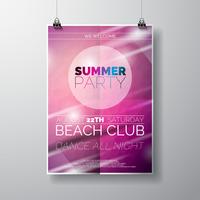 Vector Party Flyer poster template on Summer Beach theme