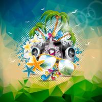 Vector Summer Holiday illustration on a Music and Party theme