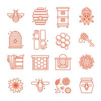 Honey and beekeeping icons