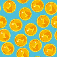 Seamless texture with golden coins vector