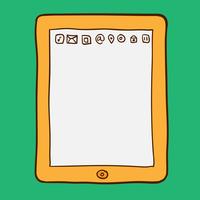 Digital tablet. Doodle style vector