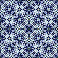 Adorno azul tradicional azulejos portugueses. Patrón sin costuras oriental vector