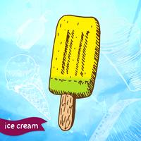 Bosquejo de estilo de postre helado Doodle congelado vector