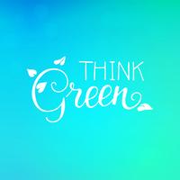 Think green Lettering with leaves earth day protection  vector