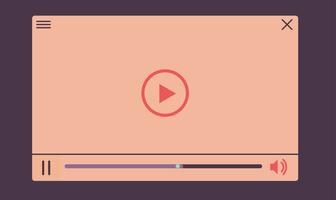 Flat video player for web and mobile apps vector