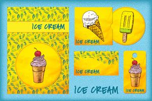 design template with ice cream. vector