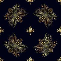 Seamless patterns of Russian motives of northern painting vector