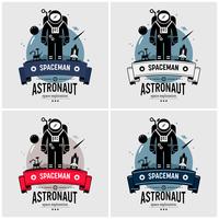 Astronaut spaceman logo design.  vector