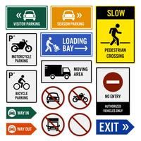 Parking Area Compound Signs.  vector