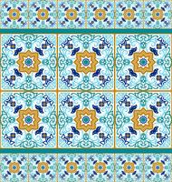 Talavera tile. Vibrant Mexican seamless pattern,  vector