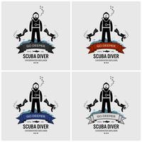 Scuba diving logo design.  vector