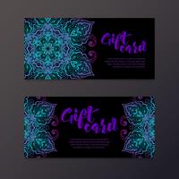 Rich gift certificates in the Indian style. vector