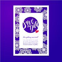 Save the date card. Laser cutting pattern. vector