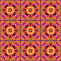 Talavera tile. Vibrant Mexican seamless pattern,  vector