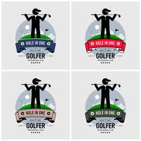 Diseño del logotipo del golfista. vector