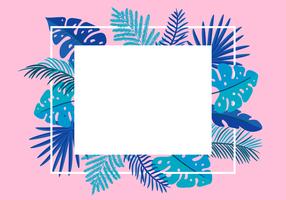 Summer Vector floral frame tropical leaves palm with place for text