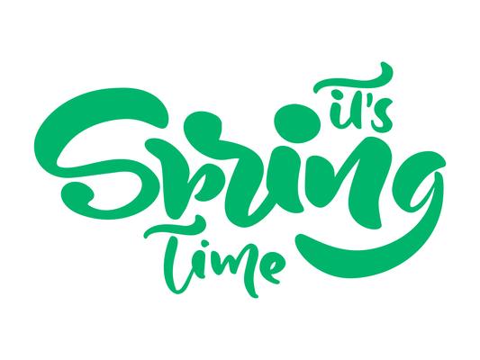 Calligraphy lettering phrase Its Spring Time