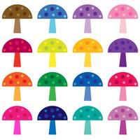colorful mushrooms vector clipart